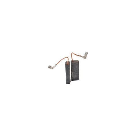 Juego de 2 carbones adaptables para Bosch. Dimensiones: 6,15 x 11,15 x 29 mm.
