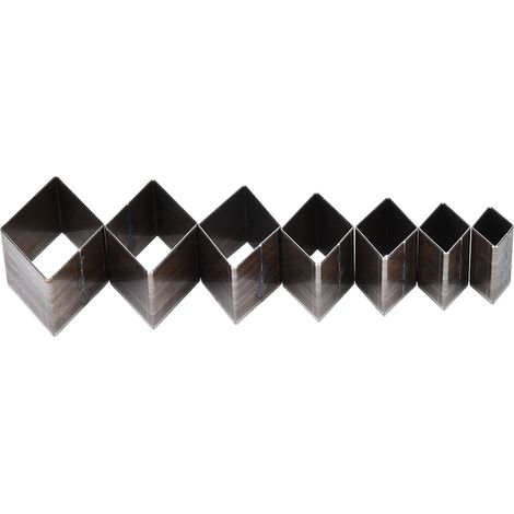 Lot de 7 matrices de découpe en forme de losange pour cuir (20-50 mm) - Idéales pour la maroquinerie.