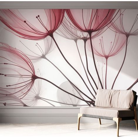 Papier peint autocollant décoratif à motifs pour salon chambre et bureau Tapete adhésif pour décoration Silhouettes florales 312x219 cm (1/5)
