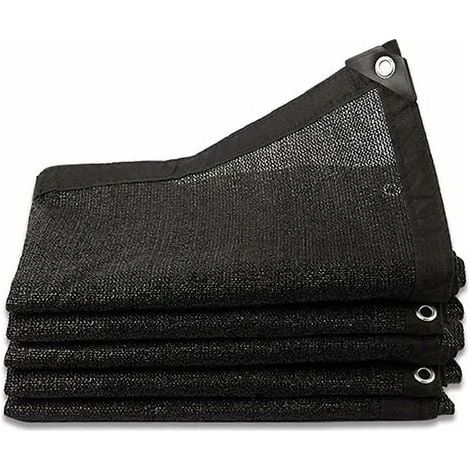 1pc, noir, filet d'ombrage 8 aiguilles ombre 80% voile d'ombrage épaisse renforcée, filet coupe-vent pour serre avec œillets, pour couverture de plantes/serre/jardin/pergola (3x5m) (1/4)