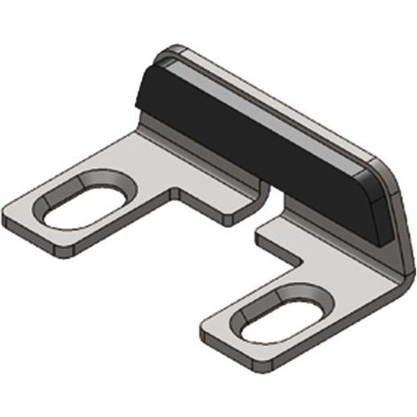 Portac – Butée en inox pour serrure en applique à pêne rentrant – Amortisseur en mousse – Finition noir Ral 9005 – Longueur 19mm (1/2)