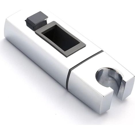 Shower head holder - Adjustable sliding polycarbonate mounting rail 1530 mm for rod and spray attachment, silver (1/5)
