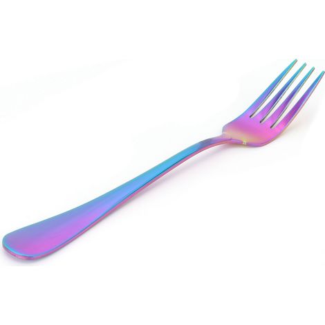 Fourchette en acier inoxydable style western, couverts adaptés à la cuisine de restaurant et à la maison, couleurs arc-en-ciel