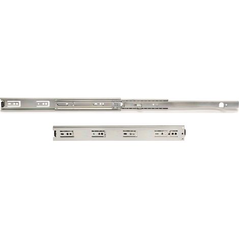 Emuca Satz Kugelführungen für Vollauszugsschubladen mit Halterungen, Höhe 45 mm, Länge 450 mm, Stahl, verzinkt (1/4)