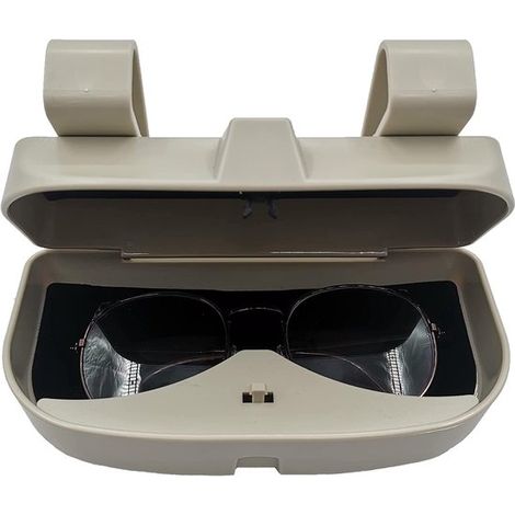 Estuche universal para gafas de coche，organizador para visera de coche，estuche para gafas de sol de coche (beige) (1/5)