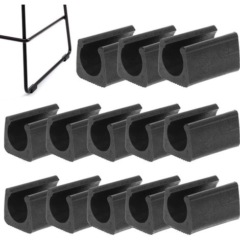 Embouts de Pieds de Chaise en U Noirs 40 Pièces, Patins Antidérapants Pieds de Meubles, Adaptés aux Chaises de Salle à Manger Bureau, Plastique (1/5)