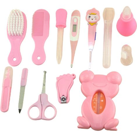 Kit de soins bébé 13 pièces voyage maison, aspirateur nasal, biberon médicament, trousse toilette nouveau-né (1/5)