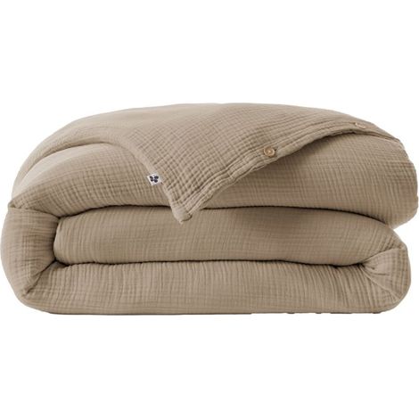 Housse de couette "Ina" toutes dimensions "Quadruple Gaze de Coton" l'Effet Papillon - Ina Ficelle - Housse de couette 240 x 220 cm