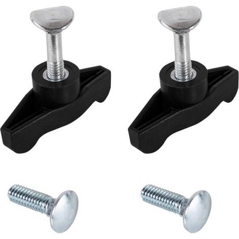 Boulons à écrou de poignée de tondeuse à gazon (4 boulons et 2 poignées), bouton de poignée à ailettes universel, pour boulons de poignée en T de souffleuse à neige