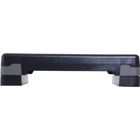 Stepper Aerobic 2 Niveaux Réglable 10/15 cm Noir Gris 68x29x15 cm pour Entraînement à Domicile (1/5)