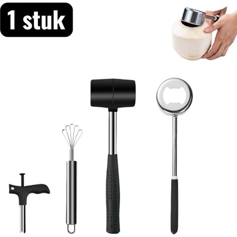 1 professional stainless steel coconut opener for piercing and opening fresh coconuts (1/5)