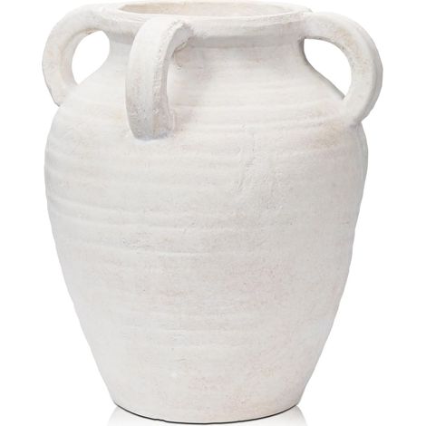 Vase en céramique 25 cm Vase de table vintage en terre cuite avec poignées en céramique pour salon maison bureau décoration herbe de la pampa vase antique rustique décoration (1/5)