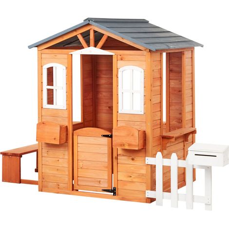 Garden Playhouse AMPELIKO Fir Wood Brown