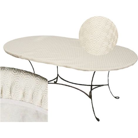 Sous-nappe protège table ovale 165x125 cm – Élastique pour maintien – Matériau PVC facile à nettoyer – Protection efficace – CPM