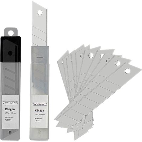 Set de 100 Hojas de recambio para cúter de 18mm Pack de 100 Cuchillas intercambiables de repuesto  10x (1/2)