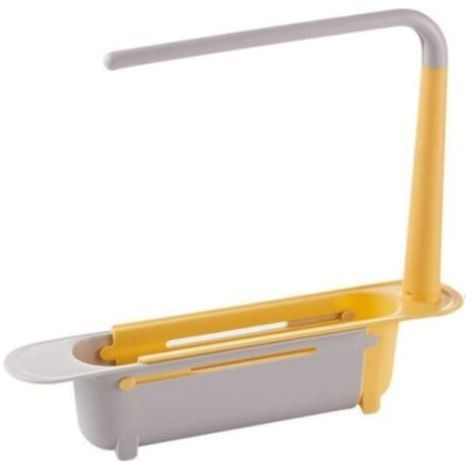 Porte-Évier De Cuisine, Évier De Drain Rétractable, Teneur En Tissu De Vaisselle, Porte-Serviettes Sponge Organizer Rack Pour La Cuisine à La Maison, 34 8 7cm, Jaune - Jaune (1/5)