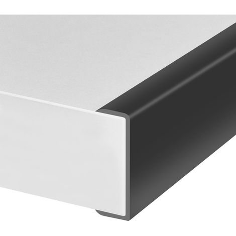 Bande de protection en caoutchouc auto-adhésive en forme de U de 50mm pour bois, bande de bord flexible en U à coller, protège-bord de meuble, convient pour 2"(50 mm), 3m, noir (1/5)