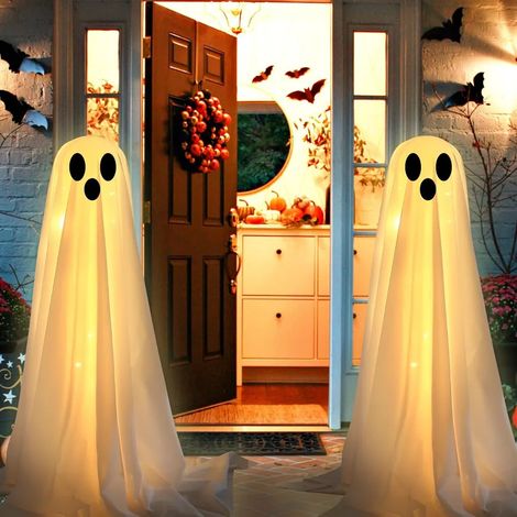 Halloween Ghost Light Up, Indoor Outdoor Spooky Ghost Halloween Decor with Light, Lighted Holiday Displays Halloween Ghost Decorations for Yard Front Porch Lawn (1/5)