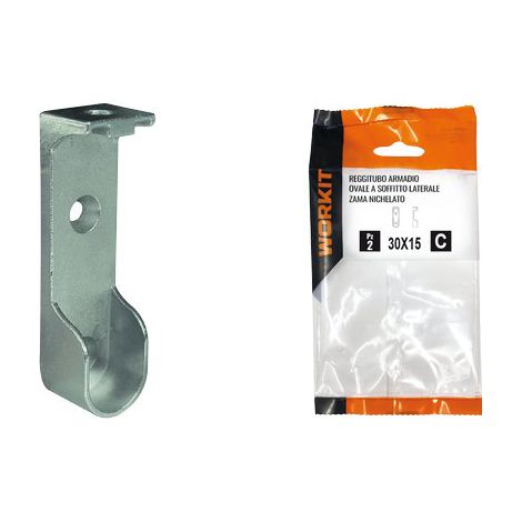 REGGITUBO ARMADIO OVALE A SOFFITTO SELF WORKIT - LATERALE ZAMA NIC TUBO MM 30X15 CF=PZ 2- 3 confezioni