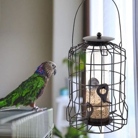 NetBoat Bird Feeder, Waterproof Outdoor Hanging Dispenser, Innovative Hexagonal Feeder for Pet Birds (1/4)