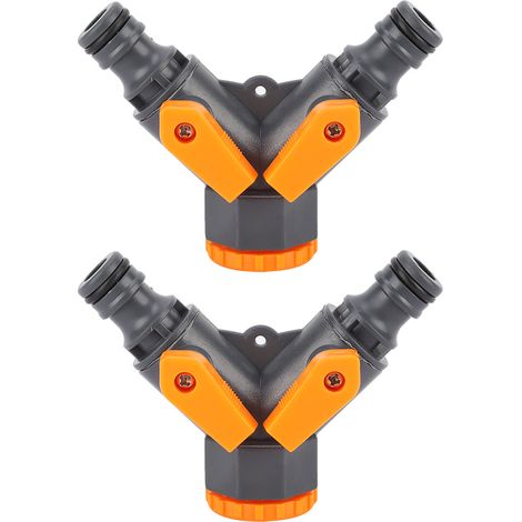 Adaptateur Tuyau Arrosage 2 Voies Connecteur Rapide Jardin G1/2 G3/4 Plastique PP Lot De 1 (1/5)