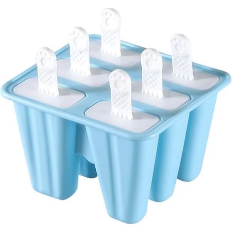 Moules à Glace en Silicone - WANGJIANGDA - 6 cellules - Réutilisable - Bleu (1/4)