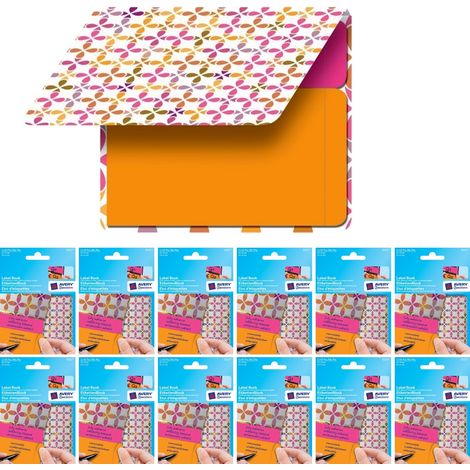 12x Etiketten-Block mit 80x Haftnotizen Orange/Pink (1/2)