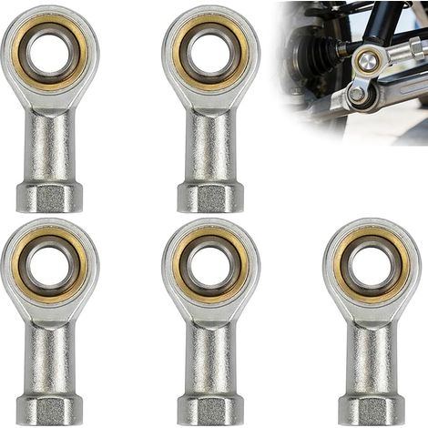 Lot de 5 rotules articulées, M10 × 1,5 mm, filetage intérieur à droite, extrémités de barre coulissante sphérique, SI10T/K, pour différents appareils mécaniques