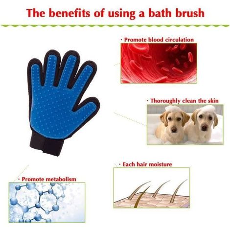 Gants de toilettage pour animaux, doux et efficaces pour l'épilation, adaptés aux chiens et aux chats, taille moyenne. (1/4)