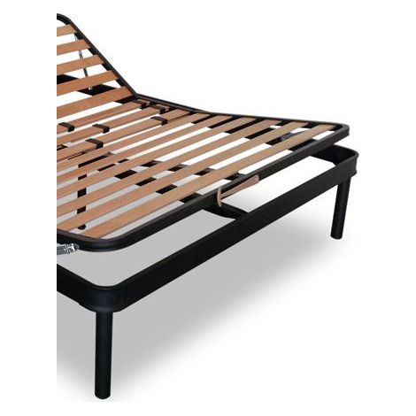 EVERGREENWEB - Rete Singola 80x190 Manuale Alza Testa e Piedi a Doghe in Legno per TAGLIE FORTI XXL Rinforzata con Doppia Struttura in Ferro + 4 Gambe Smontabili, Base da Incasso per Letti e Materassi (1/5)