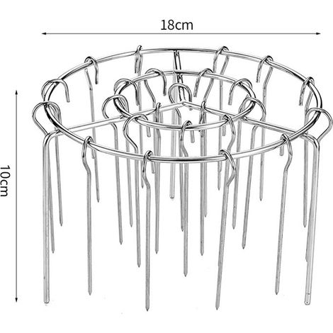 Grille vertical inox pour airfryer et four avec 36 brochettes métalliques, intérieur 10x18 cm, support renforcé, chaleur uniforme pour dîner famille et barbecue maison (1/5)