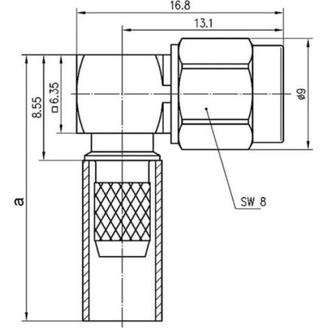 Connecteur SMA mâle coudé - - 100027636 - 50 Ω - Jusqu'à 18 GHz - Pour câbles coaxiaux (1/3)