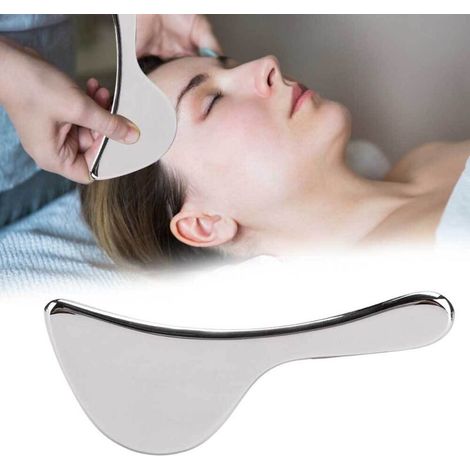 Plaque de Gua Sha en Acier Inoxydable pour Massage Facial et Détente Corporelle (1/5)