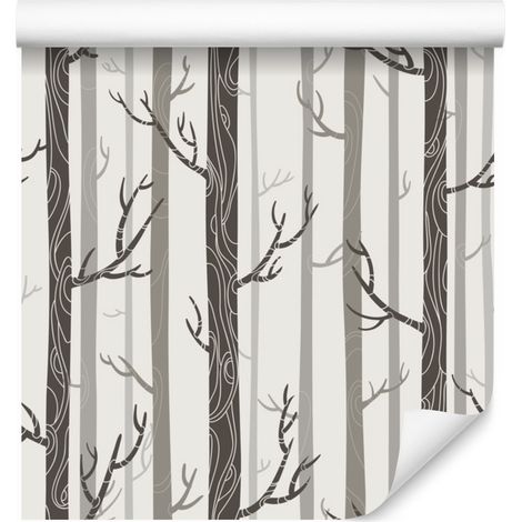 Carta da parati con alberi dai colori pastello per soggiorno e camera da letto, 50x1000 cm (1/5)