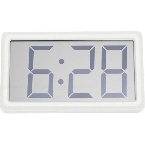 Petite horloge numérique magnétique 12 heures, légère, portable et polyvalente, idéale pour les voyages, la salle de classe, la chambre à coucher, de couleur blanche. (1/5)