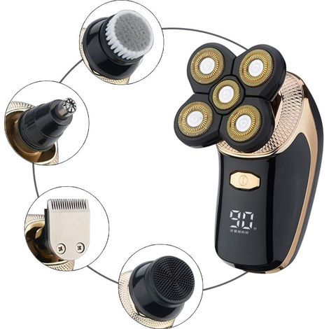 Rasoir Électrique - Tête Flottante 4D - Rasage Humide Ou Sec - Tondeuse À Barbe Intégrée - Brosse Nettoyante Visage - Pour Hommes - 1 Pièce (1/5)