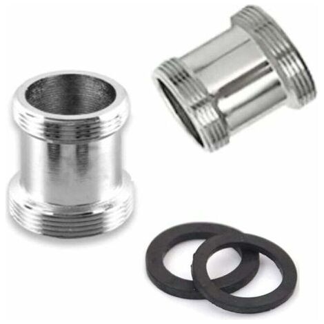 2er-Pack Wasserhahnadapter aus Messing, 22 mm NPT-Stecker auf Stecker, Wasserhahn-Luftsprudler-Anschluss für Spülbecken-Wasserhahn, Wasserreiniger, Luftsprudler – Silber
