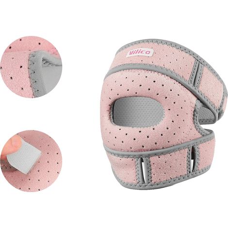 Cinghia per il ginocchio, supporto regolabile, design leggero, AB169-rosa (1/2)
