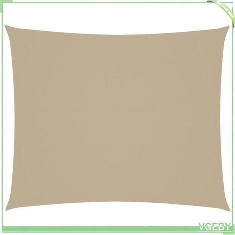 Voile de parasol - FAFEICY - 42294 - Rectangulaire 4x6 m - Tissu Oxford PU beige - Anti-UV, imperméable (1/5)