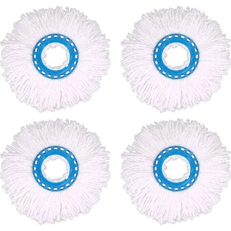 Bardusch-4Pcs Têtes Microfibre Balai, Tête de Vadrouille Rechange Rond Têtes Mop Rotation à 360 pour Nettoyage des Sols (Diamètre 16 cm) (1/5)