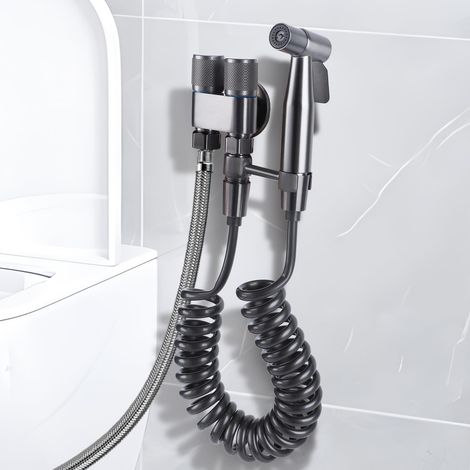 Douchette WC Bidet à Main avec Tuyau - Kit Pulvérisateur en Acier Inoxydable pour Hygiène Personnelle et Nettoyage (Modèle 2)