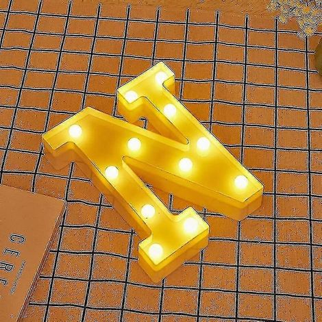 Lampe LED lumineuse de 16/22 cm avec 26 lettres anglaises (taille : 16 cm) - Décoration idéale pour mariage, anniversaire, déclaration d'amour ou demande en mariage. (1/5)