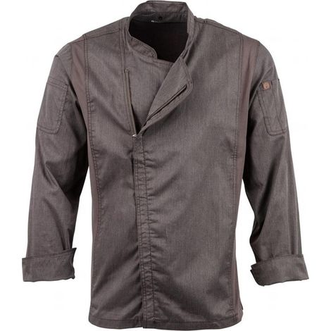 Veste de Cuisine Mixte Légère à Fermeture Eclair Hartford Urban Gris Graphite S - Chef Works (1/5)