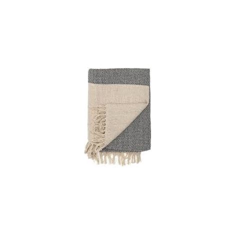 Plaid en Coton Bleu et Beige (1/5)