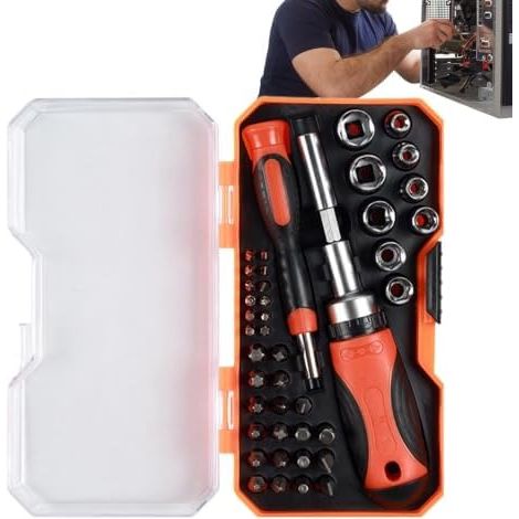 Jeu de tournevis à cliquet Multifonctionnel avec étui de rangement Kit d'outils multifonctions pour tournevis à douille Pour l'automobile, le mobilier, les appareils électroniques, la maison, le ga