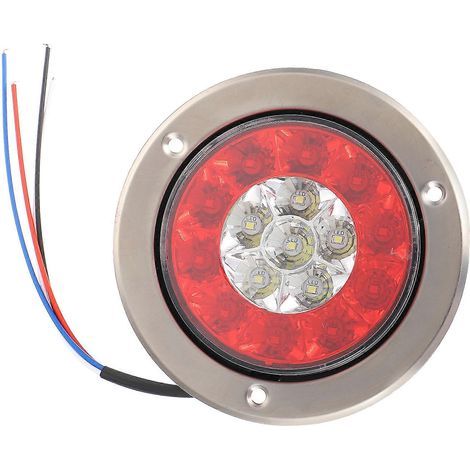 Wasserdichte runde 12V-24V-Blinker- und Bremslichtbirnen für Autos – 14,5 x 14,5 x 2,5 cm – Weiß (1/4)