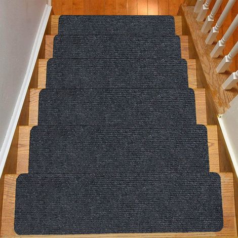 Tapis Antidérapant Pour Marches - 20 x 76 cm - Fibre Polyester - Dos En Caoutchouc - Pour Intérieur - 1 Pièce (1/5)
