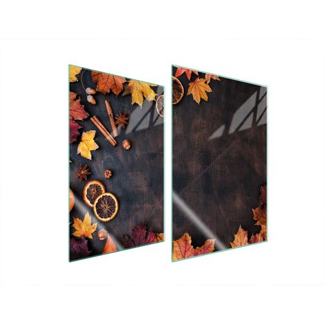 PLAQUE DE PROTECTION EN VERRE POUR CUISINE 2x35x52 FEUILLES (1/5)