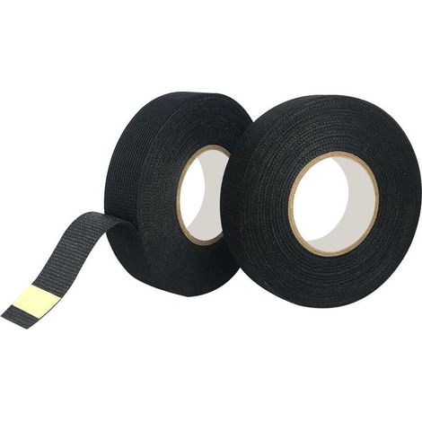 2 pièces Ruban isolant en tissu, 15 m × 19 mm, résistant à l'abrasion et aux hautes températures, pour faisceaux de câblage automobile et moto (1/4)