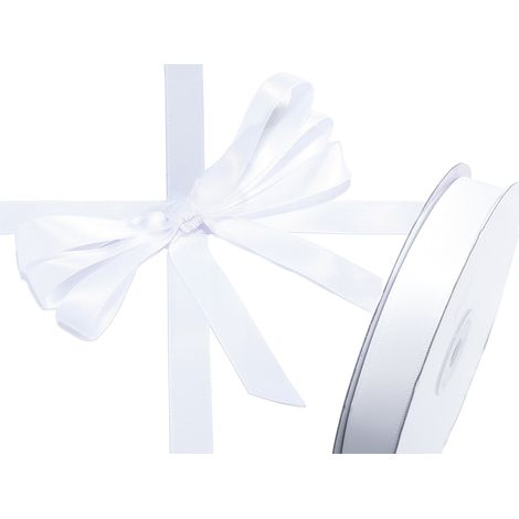Nastro doppio raso color bianco neve, mm 15 x 50 m